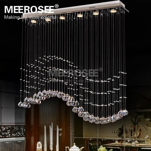 Rectangle Crystal Chandelier Light Fixture Crystal Curtain Wave Lamp for Ceiling Dining Room Prompt Shipping 100% Guanrantee