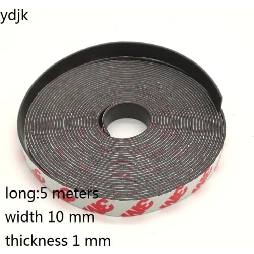 5Meter/LOT Rubber Magnet 10*1mm self Adhesive Flexible Magnetic Strip Tape Width 10mm Thickness 1mm 10x1 mm