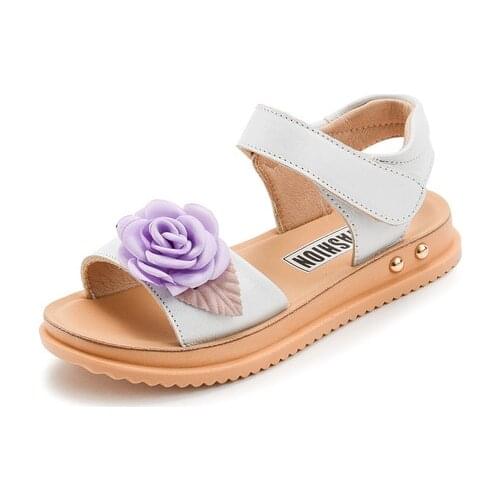 Girls Sandals Childrens Shoes Mother & Kids girls leather summer princess shoes quality whole sale flat heels 2017 appliques