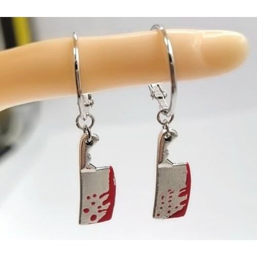 Cleaver hoopEarrings, Knife Earrings,Gothic Jewelry, Grunge Earrings, Horror Jewelry, Horror