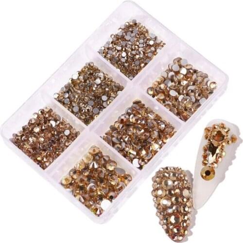 Mix Sizes Glass Crystal Non Hot Fix Rhinestone Flatback Crystal 3D glitter Nail