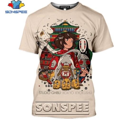 SONSPEE Summer New Unisex Casual T-Shirt Short-Sleeved Anime Cartoon Totoro 3D Printing T Shirt Men Pullover Tees Tops Clothing