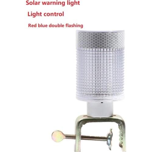 Solar Energy Led Double Color Warning Tower Pendant Lamp Road Construction Airport Signal Light Red Blue Double Flashing