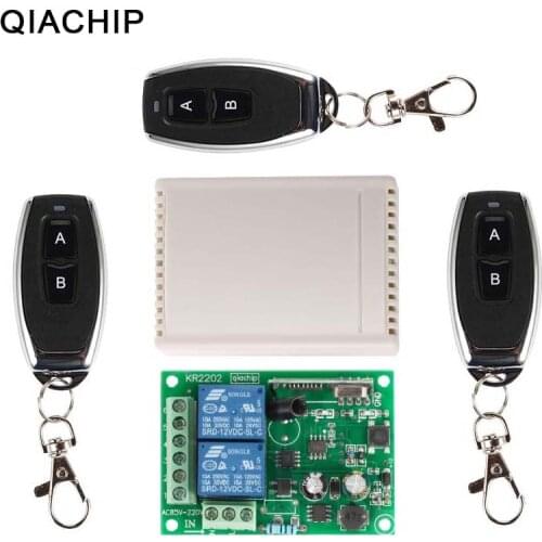 QIACHIP 433Mhz Universal Wireless Remote Control Switch AC 250V 110V RF Relay Receiver Module + 3pcs RF 433Mhz Remote Controller