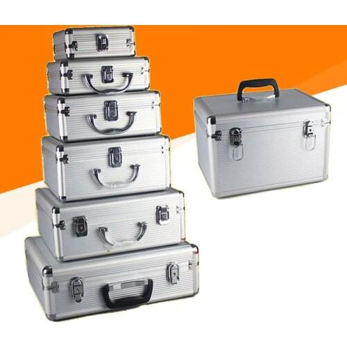 Toolbox Aluminum alloy Suitcase Instrument Box Equipment File Box Cosmetic Case Tool box with Sponge