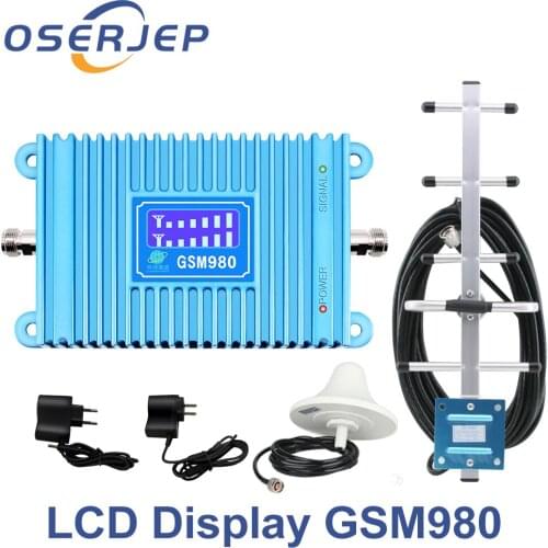 LCD Display GSM 900 3G UMTS Repeater GSM 2G Cell Phone Amplifier 3G Cellular Mobile Repeater with Indoor /outdoor Antenna