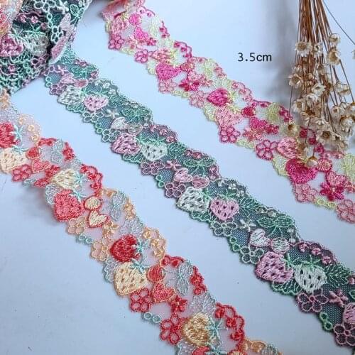 1.38inch 3.5cm Wide-15yards/Lot Diy Craft Mesh Embroidery Lace Trim , Embroidered Lace Trim for Doll/Garment