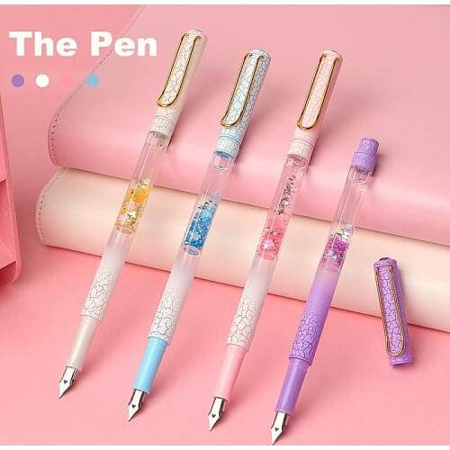 1 Pcs Quicksand Fountain Pen Nib Posture Correction Inking Pens for Student Gift Stationery School Office Supplies
