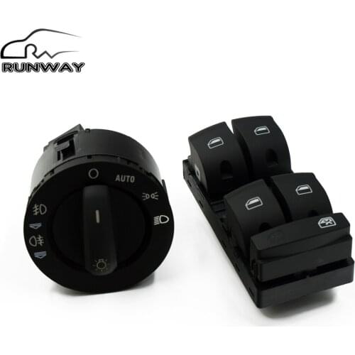 100% New Window Headlight Control Button Switch For AUDI A6 S6 C6 RS6 Allroad QUATTRO A3 Q7 2005-2014 # 4F0 959 851 4F1 941 431