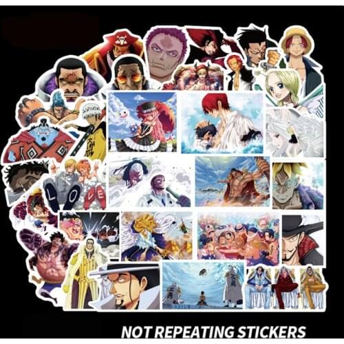 100Pcs Japanese Anime ONE PIECE Stickers For Notebook Motorcycle Skateboard Computer Refrigerator Guitar