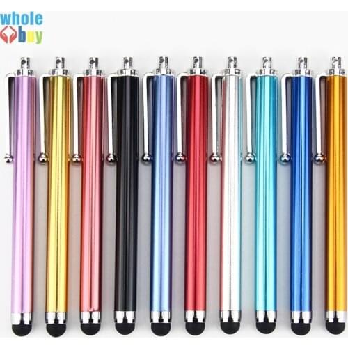 1000pcs/lot Fashion Metal Straight Stylus Touch Pen Canetas Para for IPhone IPad Samsung Galaxy Cell Phone Tablet Caneta Tablet