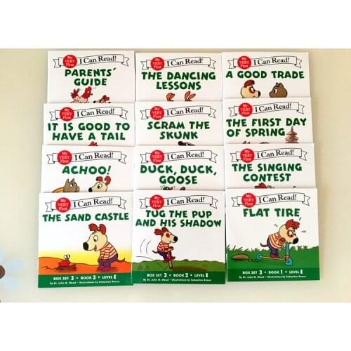 12books/set I Can Read Phonics In English Language Books for Children Kids Story Picture Pocket Books Baby Learning Toys