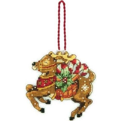 14/16/18/28 Top Quality Lovely Counted Cross Stitch Kit Christmas Deer Ornament Christmas Tree Ornaments Gift Dim 08916