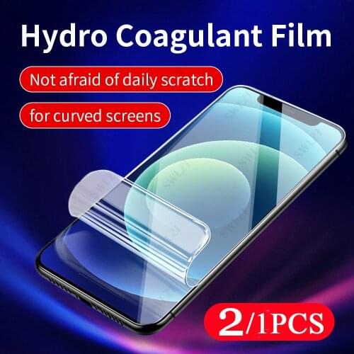 2/1Pcs 9D cover hydrogel film for iPhone 12 mini 11 pro Max 8 7 X XS XR SE 6 6S plus protective phone screen protector Not Glass