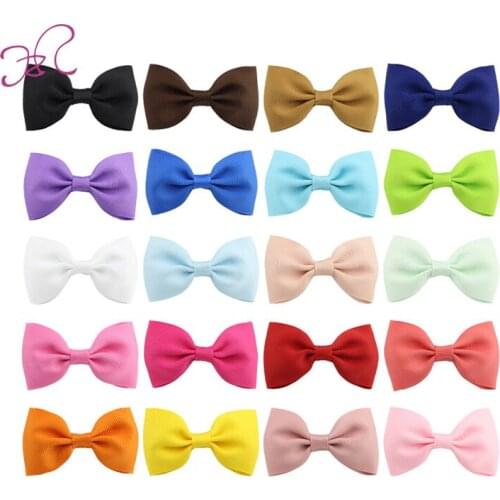 20Pcs Hair Bows Band Boutique Alligator Clip Grosgrain For Girl Baby Kids Solid Cheer Bows for Dance Girls Ribbon Hair Bows
