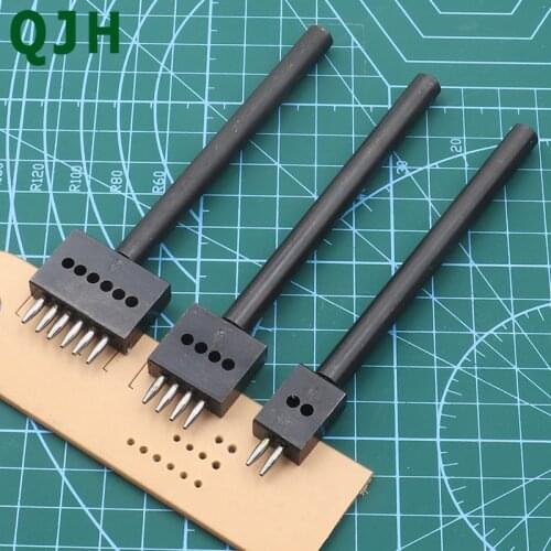 3 pieces/set of 4mm 5mm 6mm pitch 2 4 6 multi-claw leather punching process tool spacing hole Round row punching