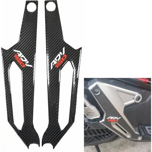 For Honda ADV150 adv 150 3D carbon fiber Sticker Protector Decal Reflective font FootPedal Cover Stickers Accessories