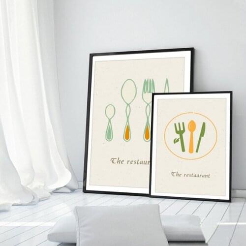 Abstract Tableware Unframed Painting Cuadros Posters And Prints Art Wall Art Pictures for Kitchen Restaurant Home Decor No Frame