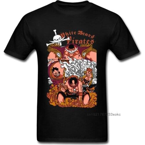 White Beard Pirates T-shirt Ace Newgate T Shirt Luffy Pirate King Tshirt One Piece Usopp Sniper Warrior Funny Tops Tee Oversized
