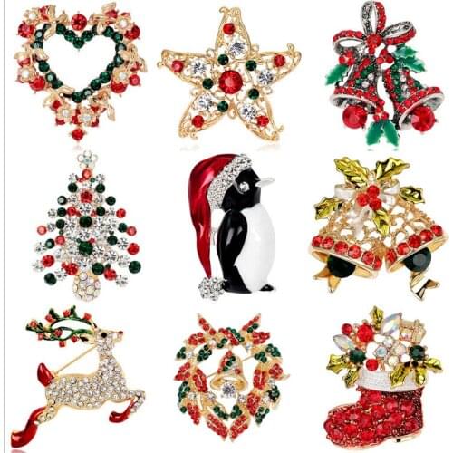 Brooch Christmas Series Small Charms Pendant DIY Crafts Jewelry Accessories Xmas Tree Hanging Ornament Decoration Navidad Women