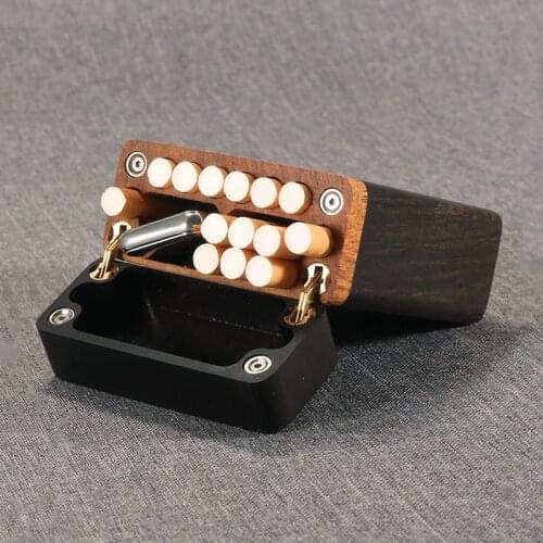 Black Rosewood Flip Cigarette Case Solid Wood Smoking Portable Storage Box Pocket Sealed 20 Sticks Men Father Holder Gifts