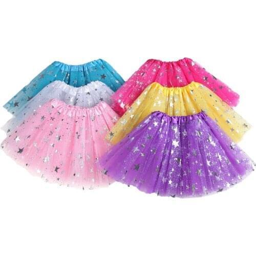 Toddler Kids Girls Baby Tulle Star Sequins Princess Tutu Skirt Outfit Costume hildrens petite skirt big five-pointed star skirt