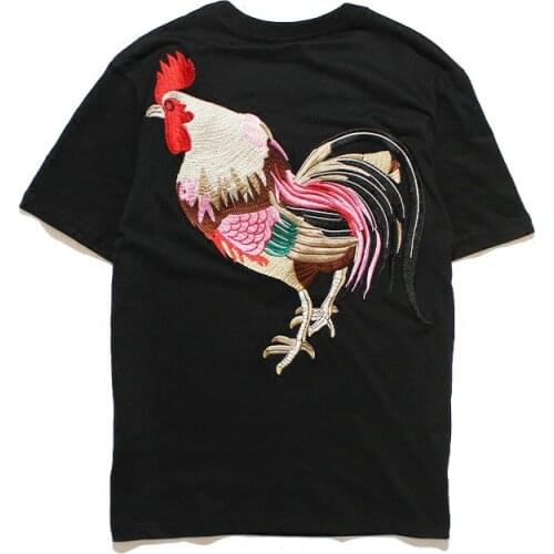Plus Size Fitting 4XL Tshirt Women And Men Short Sleeve T-Shirt Embroidery Chicken Code Cotton Shirts Students Loose Tee Tops
