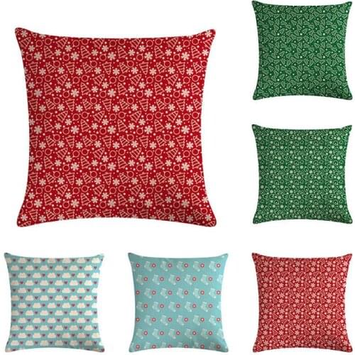 Cotton Linen cushion cover sofa throw pillow cover bed geometric Christmas Tree Snowman pillowcase Sugar waist pillow case ZY417