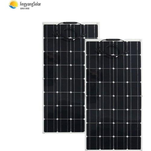 China flexible solar panel 100w 18v photovoltaic panel solar 12v battery charger , mono solar cell male and female connector