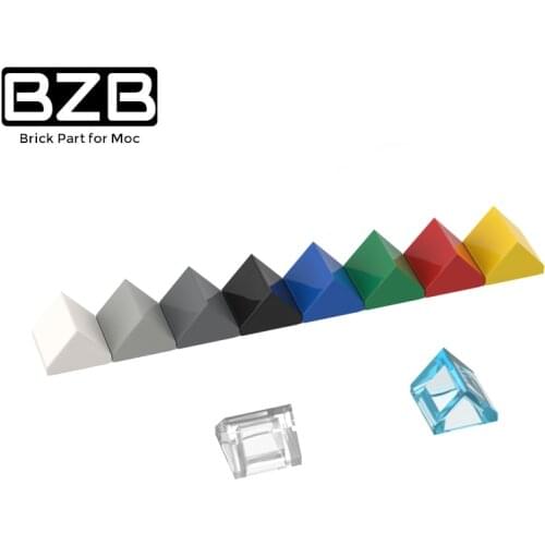 BZB MOC 35464 1x1 Bidirectional Slope Brick Technical Creative Building Block Model Kids Toys DIY Brick Parts Best Gifts