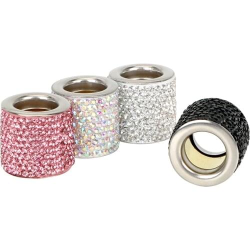 LEEPEE Seat Rod Diamond Ring Car Ornament 1 Piece Interior Mouldings Bling Icy Crystal Car Seat Headrest Collar Decor