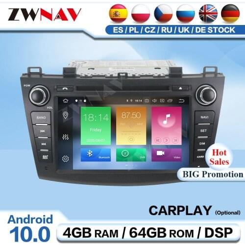 Carplay 2 Din Android 10 Multimedia For Mazda 3 2009 2010 2011 2012 Radio Receiver Auto Audio Stereo Video Player GPS Head Unit