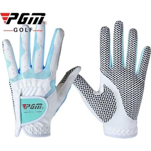 Golf Gloves Womens Microfiber Cloth Anti-Slip Sport Gloves Breathable Durable Left Right Hands Anti-Skid Particles Gloves D0015