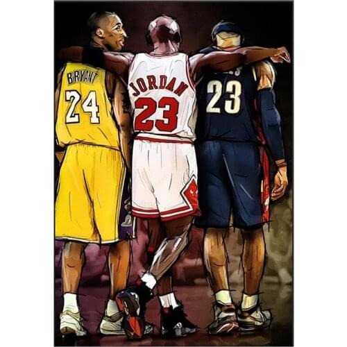 Jordans Kobe Bulls Poster 5D Diamond Painting Basketball Stars Mosaic Diy Full Round Diamond Embroidery Cross Stitch Home Deco