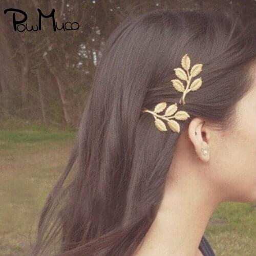 Powmuco Vintage Leaves Bangs Barrettes Starfish Alloy Hairpin DIY Handmade Luxury Bridal Headwear Accessories Styling Tools