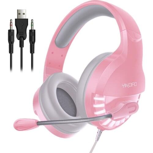 Q2 Wired Gaming Headset LED Light Headphones with Mic for Computers Laptops Wired Stereo Sound Noise Reduction Wired Headphones