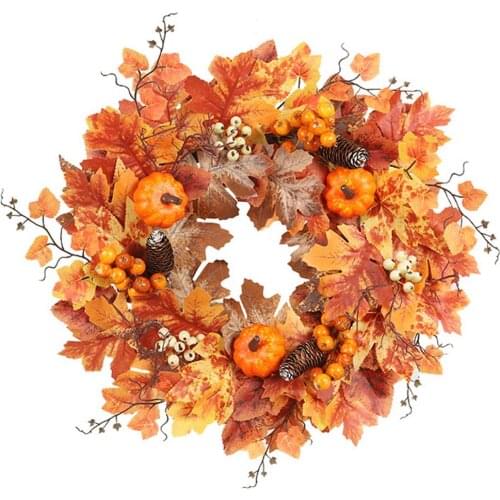 Christmas Thanksgiving Autumn Color Garland Window Restaurant Home Maple Leaf Decoration Ornaments Holiday Pendant Wreath Decor