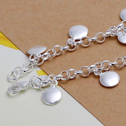 KN-H161 Wholesale Silver Color Bracelet For Woman 925 Free Shipping Factory Price Fashion Jewelry Round Beans Pendant Bracelet
