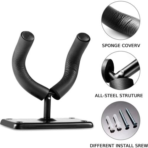 6pcs Guitar Hanger Holder Hook Wall Mount + Picks Lightweight Portable Music Elements for Electric Acoustic Guitars