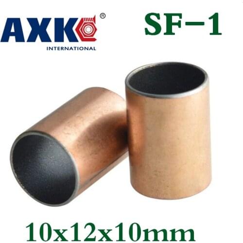 Axk 50pcs Bronze Sf-1 Self Lubricating Oilless Bearing Bushing 10x12x10mm 10*12*10mm