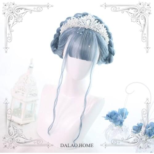 High Quality Harajuku Soft Girl Lolita Water Ripple Curly Hair Mermaid Tears Air Bangs Wig Long Hair