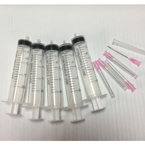YOTAT 5 x 20 ml syringes with needle for CISS or refillable cartridge suitable ink oil grease glue