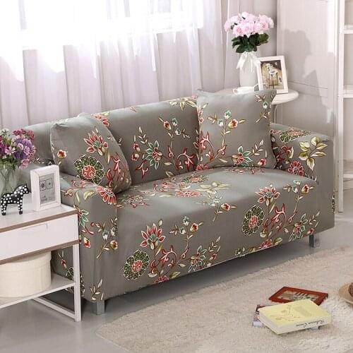 Green Floral Sofa Covers For LivingRoom Sectional Waterproof Stretch Couch Cover All-inclusive Elastic Nonslip Full Corner Cover