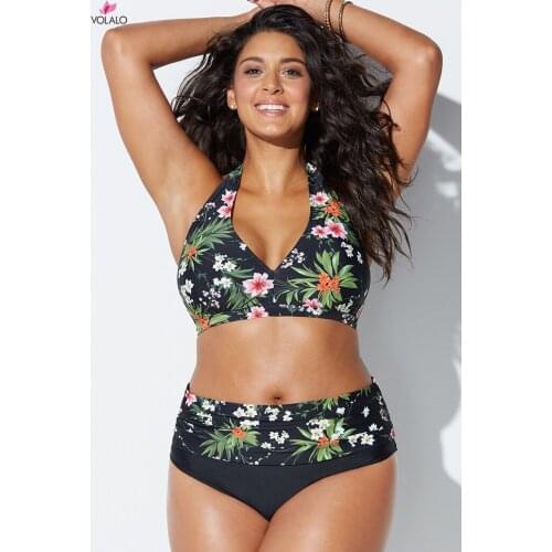 Plus Size Bikini 2021 Swimwear Women Swimsuit Push Up Biquini High Waist Floral Print Sexy Bikinis Set Bathing Suit Big Size 4XL