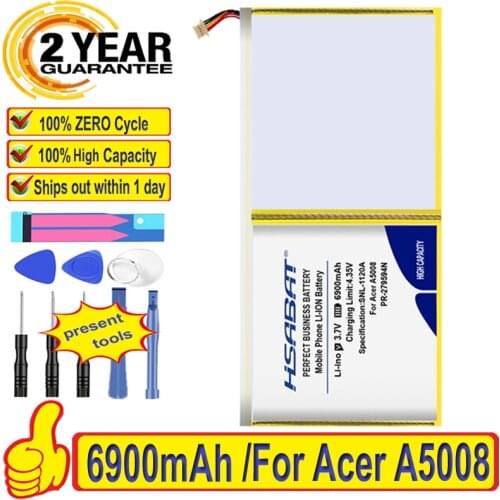 100% Original HSABAT 6900mAh PR-279594N Battery For Acer A5008, Iconia One 10 B3-A20, Iconia One 10 B3-A30, Iconia 10 A3-A40