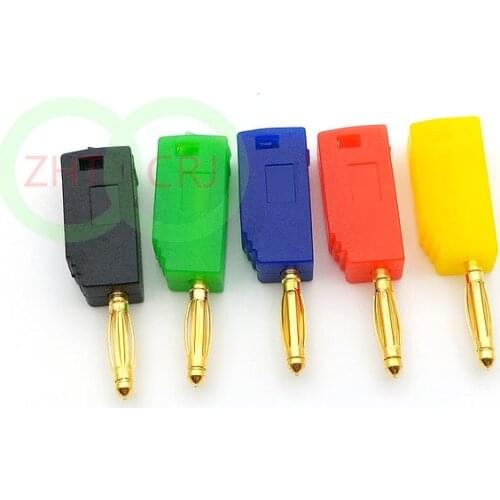 100pcs 2mm 5 color Gold Plated Banana Plug connector