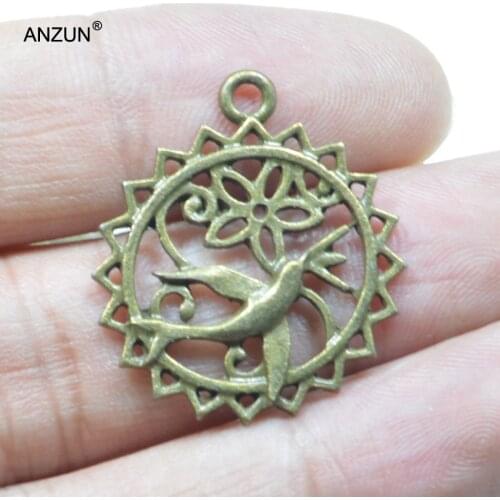 11pcs 25mm Antique Bronze DIY Jewelry Swallow Pendant Metal Charms Swallow Pendant JP-51