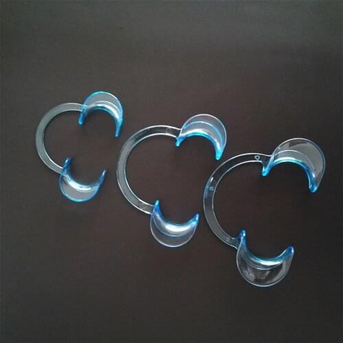 15 Pieces/Set Dental Cheek Expander Mouth Opener Lip Retractor C-shape (3 Sizes: L/M/S) Clear Blue
