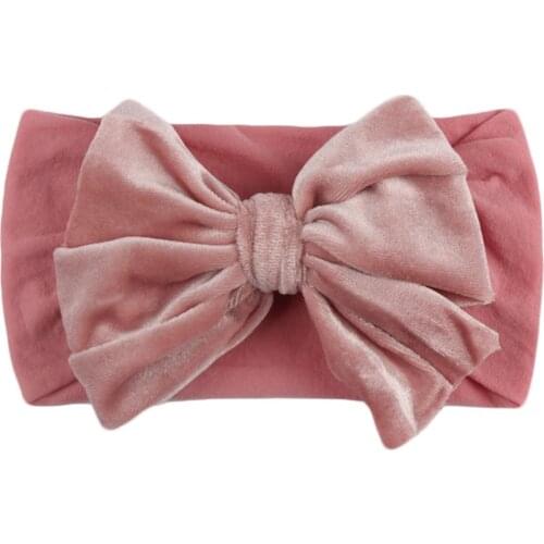 25PC Newborn Headband nylon Solid Flannel Bow For Girl Rabbit Ear Hairbands Turban Knot Headband Kids Accessories