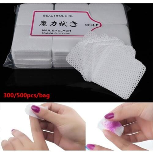 300/540Pcs Lint Free Nail Art Wipes Paper Pad Cotton Nail Polish Remover Tool UV Gel Tips Remover Cleaner Paper
